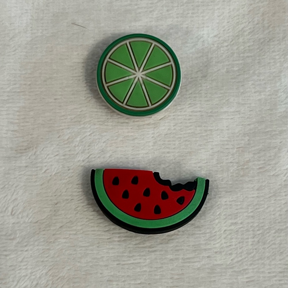 Set of 2 fruit Croc Charms